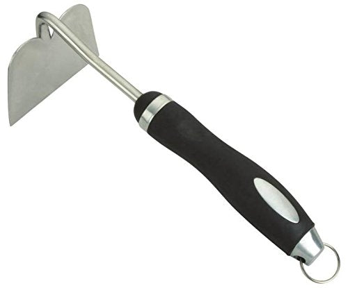 Edward Tools Hand Hoe Garden Tool - Heavy Duty Stainless Steel with Polished Blade - Bendproof Design for Heavier Soil - Ergonomic Rubber Handle - Great for Weeding or Moving Soil - NbuFlowers