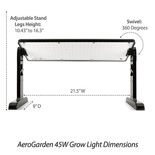 Aero Garden 45w LED Grow Lights Panel, Black LED Light - NbuFlowers