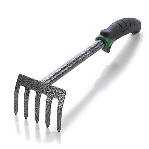 Edward Tools Hand Cultivator Mini Rake - ErgoGrip with Bend Proof Carbon Steel Design - Hand Tool loosens Soil, rips Out Weeds, Hand Tiller Garden Tool - Rust Proof Heavy Duty Tines and Shaft - NbuFlowers