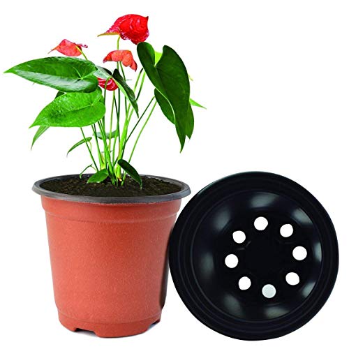 Akarden 100 Pcs 4.4” Plastic Nursery Pot/Pots, Plant Pots, Flower Plant Container Seed Starting Pot - NbuFlowers