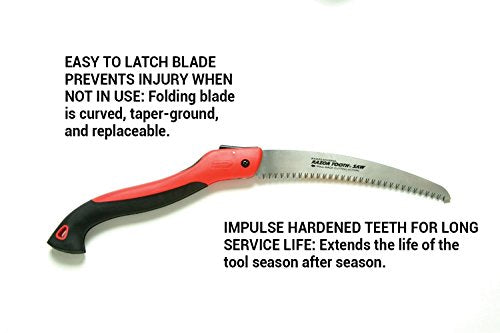Corona RS 7255 Razor Tooth Folding Pruning Saw 8" Curved Blade, Red, 8-Inch - NbuFlowers