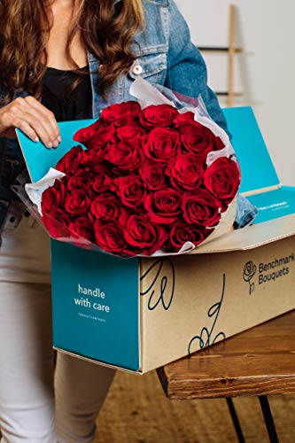 Benchmark Bouquets 2 Dozen Red Roses, With Vase (Fresh Cut Flowers) - NbuFlowers