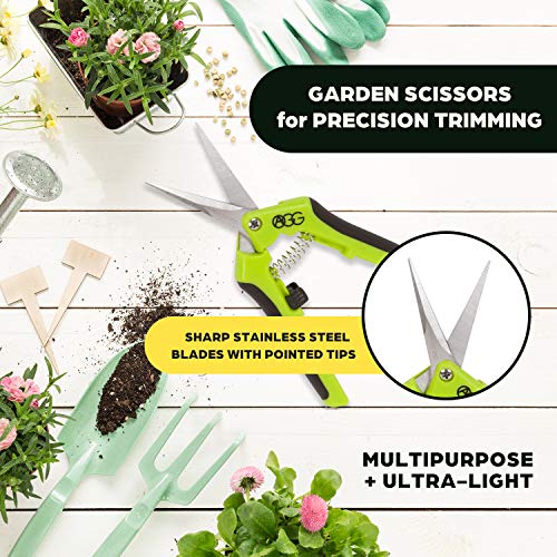 Active Gear Guy Gardening Trim Scissors for Hydroponic, Garden, and Bonsai Use. One Curved Blade and One Straight Blade. Great Tools for Precision Pruning and Trimming - NbuFlowers