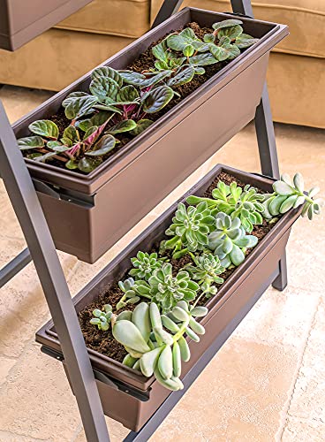 6-Ft Raised Garden Bed - Vertical Garden Freestanding Elevated Planter with 4 Container Boxes - Good for Patio or Balcony Indoor and Outdoor (1, Espresso Brown) - NbuFlowers