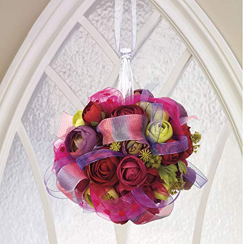 Clear plastic handle bouquet holder with floral dry foam for creating elegant floral arrangements and centerpieces for weddings or events