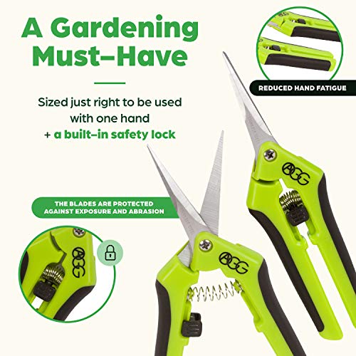 Active Gear Guy Gardening Trim Scissors for Hydroponic, Garden, and Bonsai Use. One Curved Blade and One Straight Blade. Great Tools for Precision Pruning and Trimming - NbuFlowers