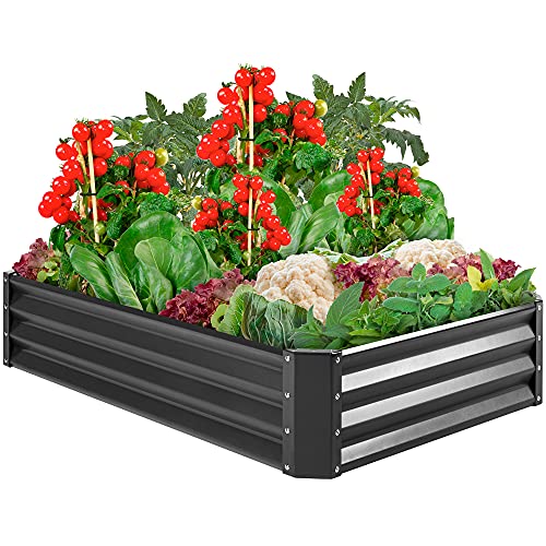 Best Choice Products 6x3x1ft Outdoor Metal Raised Garden Bed Box Vegetable Planter for Vegetables, Flowers, Herbs, and Succulents - NbuFlowers