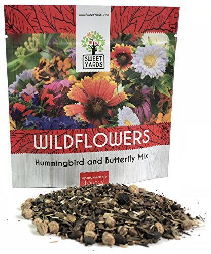 Wildflower Seeds Butterfly and Humming Bird Mix - Large 1 Ounce Packet 7,500+ Seeds - 23 Open Pollinated Annual and Perennial Species - NbuFlowers