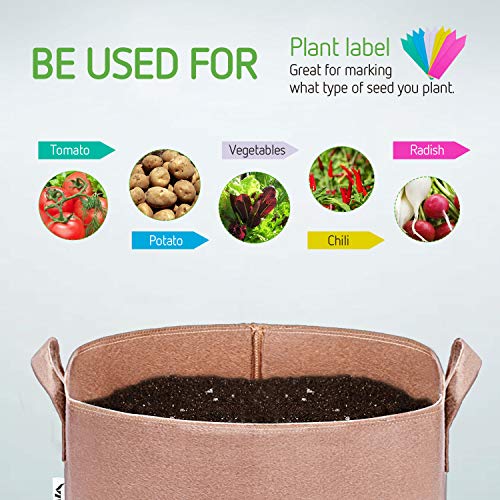VIVOSUN 5-Pack 5 Gallons Heavy Duty Thickened Nonwoven Fabric Pots Grow Bags with Strap Handles Tan - NbuFlowers