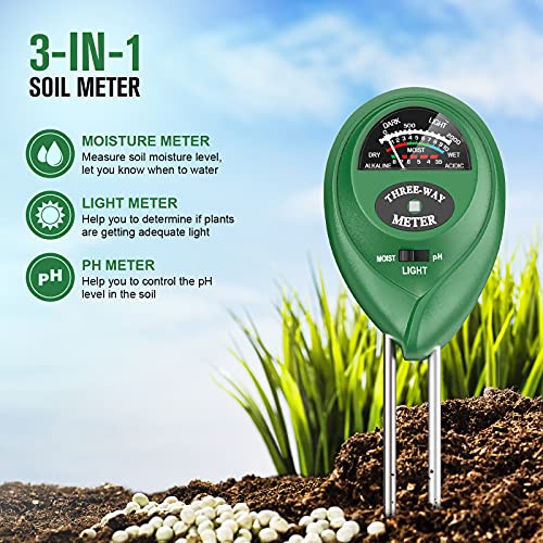 Soil Moisture Meter, Plant Moisture Monitor for Garden, Lawn, Farm, Indoor and Outdoor, Green, No Battery Required