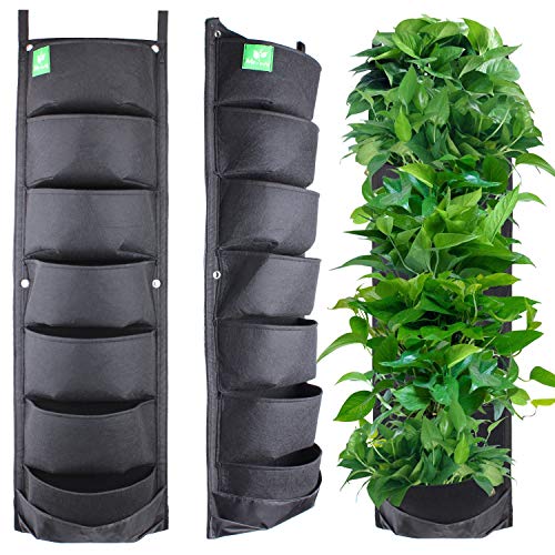 Meiwo New Upgraded Deeper and Bigger 7 Pocket Hanging Vertical Garden Wall Planter for Yard Garden Home Decoration - NbuFlowers