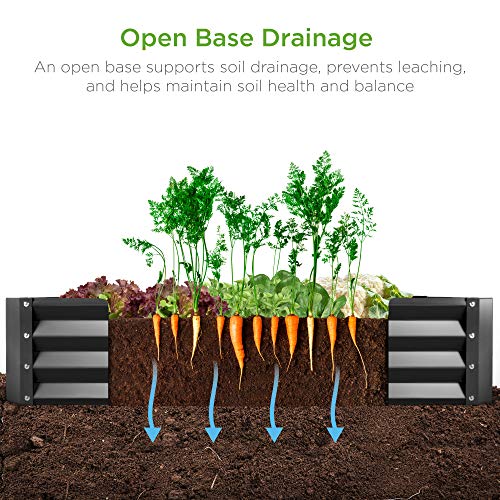 Best Choice Products 6x3x1ft Outdoor Metal Raised Garden Bed Box Vegetable Planter for Vegetables, Flowers, Herbs, and Succulents - NbuFlowers