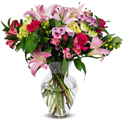 Benchmark Bouquets Blissful Blossoms Pink, With Vase (Fresh Cut Flowers) - NbuFlowers