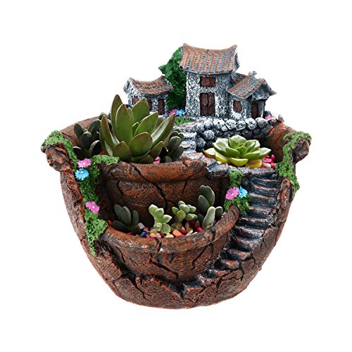 BESTOYARD Flower Plants Pot Creative Plants Pot Mini Fairy Garden and Sweet House for Decoration - NbuFlowers