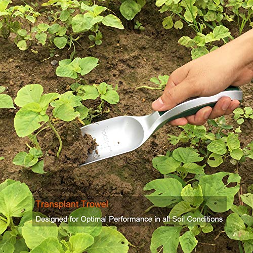 CFCT Bend-Proof Garden Trowel Tools with Sharp Edge, Rust Proof Small Gardening Hand Shovel, One-piece Aluminum Transplanter with Grading Mark, Lightweight Comfortable Ergonomic Handle - NbuFlowers