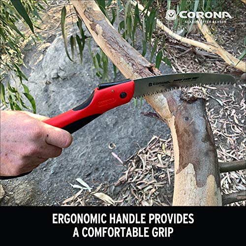 Corona RS 7255 Razor Tooth Folding Pruning Saw 8" Curved Blade, Red, 8-Inch - NbuFlowers