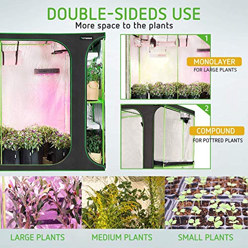 VIVOSUN 2-in-1 48”x36”x72” Mylar Reflective Grow Tent for Indoor Hydroponic Growing System - NbuFlowers