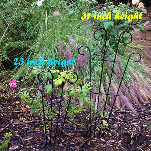MTB Silver Coated Wave Pot Trellis 23'' Plant Stakes for Climbing Plants Pack of 2 - NbuFlowers