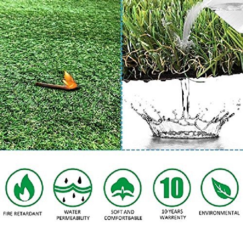 PET GROW 6'x8' Pet Pad Artificial Realistic & Thick Fake Mat for Outdoor Garden Landscape Dog Synthetic Grass Rug Turf, 6' x 8', Green - NbuFlowers